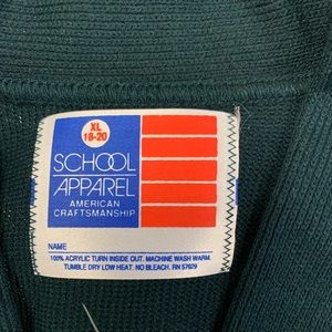 School uniform- Green Cardigan,.button front. NWT